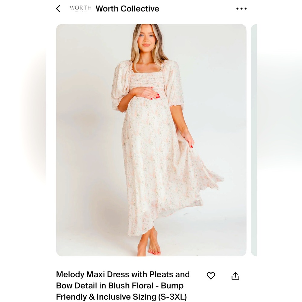 Worth Collective pink floral maternity dress